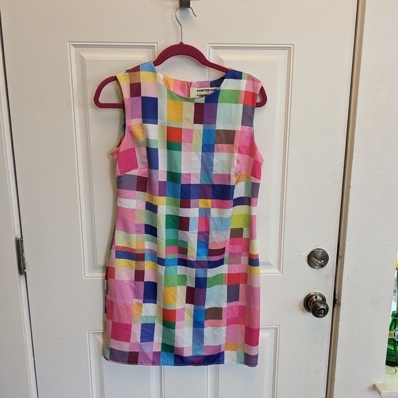 Asos Twisted Wunder Mini Dress In Bright Retro Check - Picture 3 of 5